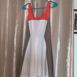 Tri-color fit and flare dress!